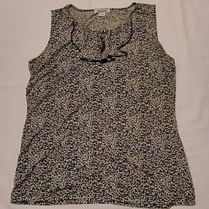 Liz Claiborne, XL, sleeveless black and white top